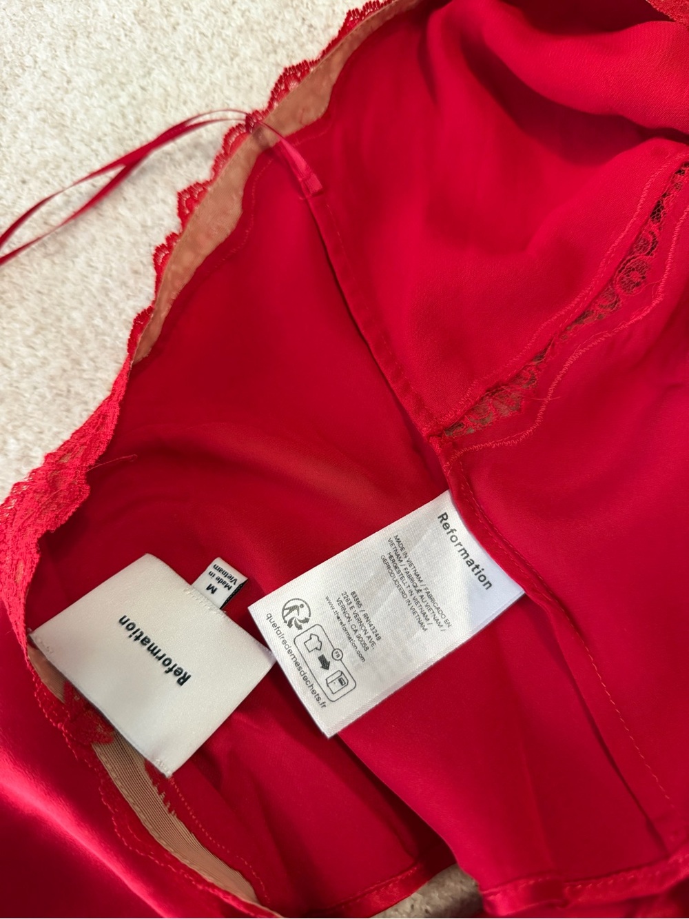 Reformation Monica Silk Top in Lipstick - Picture 12 of 13